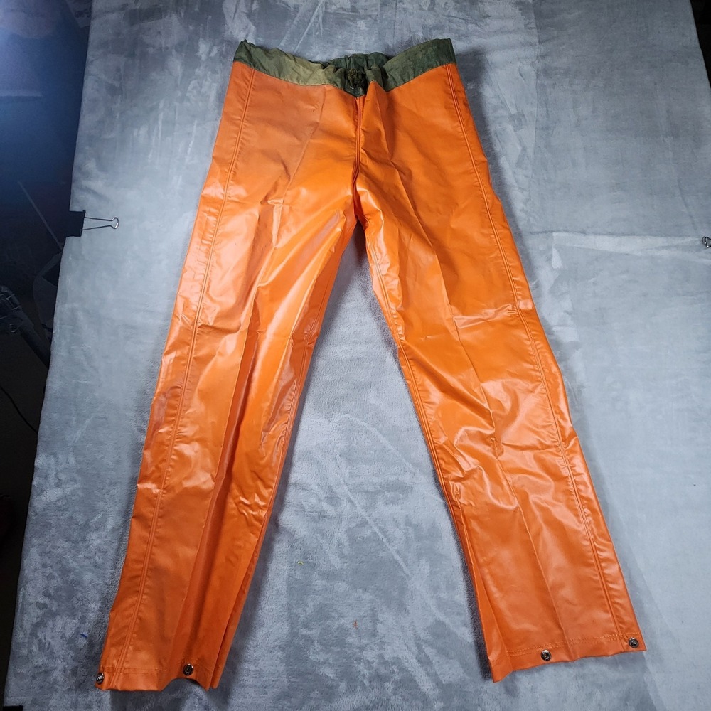 VTG Helly Hansen Orange Rain Pants Women's M Made In Norway Gorpcore Waterproof